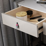 Gray Vanity Desk with 2 Storage Drawers 17.32" Wide Wood Vanity Set, Modern Style Clearhalo 'Bedroom Furniture' 'furn' 'furn_makeup_vanities' 'Furniture' 'Makeup Vanities' 'makeup_vanities' 1200x1200_38c5e9b3-6866-42f3-a67f-dc72a63afae4