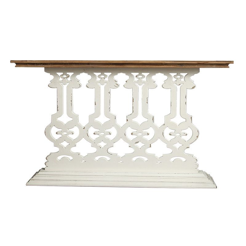 Tavolo da accento in legno di campagna francese tavolo di divano console rettangolare per sala