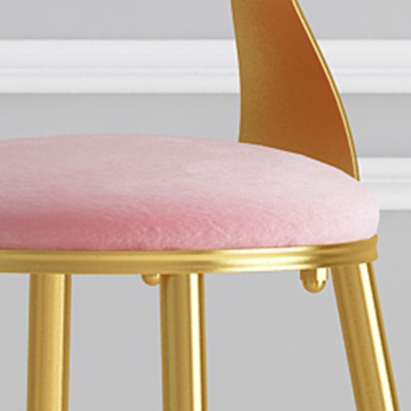 Glam Armless Backrest Counter Stool Iron Cafe Bar Stool with Pedal and Velvet Cushion Clearhalo 'Bar Furniture' 'Bar Stools' 'bar_stools' 'furn' 'furn_bar_stools' 'furniture_bar_stools' 'Kitchen & Dining Furniture' 'kitchen&dining_furn' 'kitchen' 'kitchen_furn' Furniture' 1200x1200_38c6d930-a04f-421c-9414-23091a0cd8ce