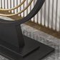 Glam Half Moon Accent Table Iron Console Sofa Table for Hall