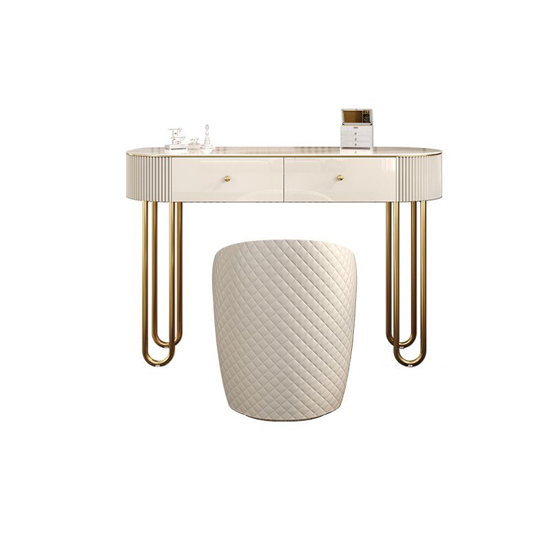 Beige Vanity Metal Makeup Dressing Table Stool Set in Glossy Finish Clearhalo 'Bedroom Furniture' 'furn' 'furn_makeup_vanities' 'Furniture' 'Makeup Vanities' 'makeup_vanities' 1200x1200_38c93934-6e11-438c-ab9d-d48214b23763