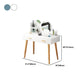 Table de maquillage contemporain avec tiroirs blancs / bleu 15,74 "W x 28,93" H