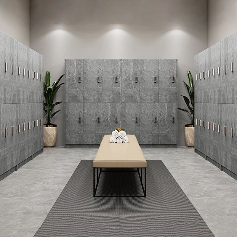 Armoire en bois d'ingénierie gris pour salle de bain armoire à porte à charnière moderne