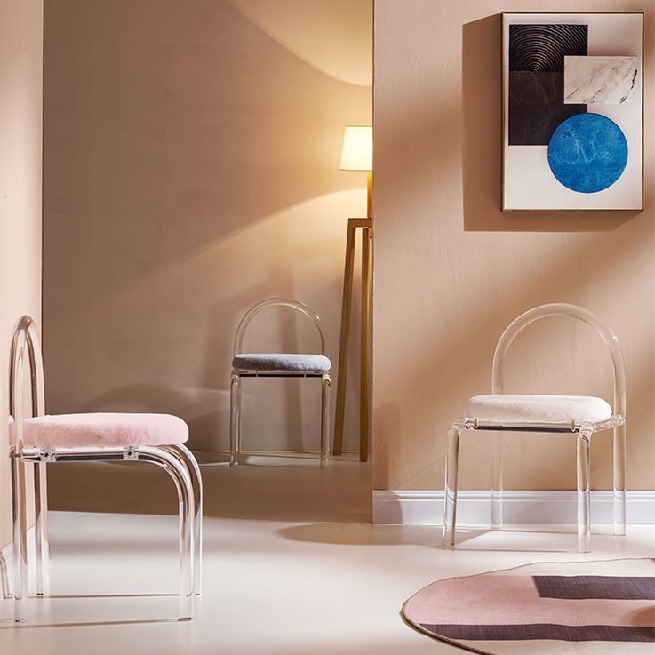 Designer -Stil mattes Finish gepolsterte Seitenstuhl Schlafzimmer offener Essstuhl offen