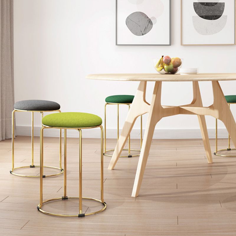 Round Standard Ottoman Mildew Resistant Solid Corduroy Glam Ottoman