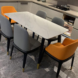 Sintered Stone Dining Table for Restaurant Industrial Rectangle White Table with 4 Legs Clearhalo 'Dining Tables & Seating' 'Dining Tables' 'dining_table' 'furn' 'furn_dining_table' 'Furniture' 'Kitchen & Dining Furniture' 1200x1200_38d06f0f-76fa-4922-aab4-5ef19f88fd6e
