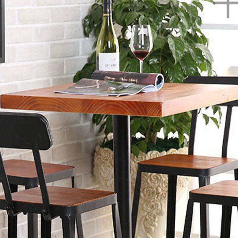 Industrial Brown Solid Wood Table Bar Dining Table for Kitchen Living Room Clearhalo 'Bar Furniture' 'Bar Tables' 'bar_tables' 'furn' 'furn_bar_tables' 'Furniture' 'Kitchen & Dining Furniture' 1200x1200_38d0fed6-2287-426b-af19-c00bd68e5796