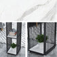 Modern Iron Bar Dining Table White Stone Top Rectangle Indoor Bistro Table with Shelf Clearhalo 'Bar Furniture' 'Bar Tables' 'bar_tables' 'furn' 'furn_bar_tables' 'Furniture' 'furniture_bar_tables' 'Kitchen & Dining Furniture' 1200x1200_38d13a5b-349f-49df-88db-d90af333e155