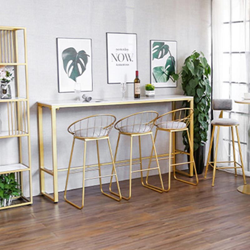 Glam Pub Height Dining Table Stone and White Bar Table for Living Room Clearhalo 'Bar Furniture' 'Bar Tables' 'bar_tables' 'furn' 'furn_bar_tables' 'Furniture' 'Kitchen & Dining Furniture' 1200x1200_38d15de5-6dc4-4f9c-90ea-0dac4e823efb