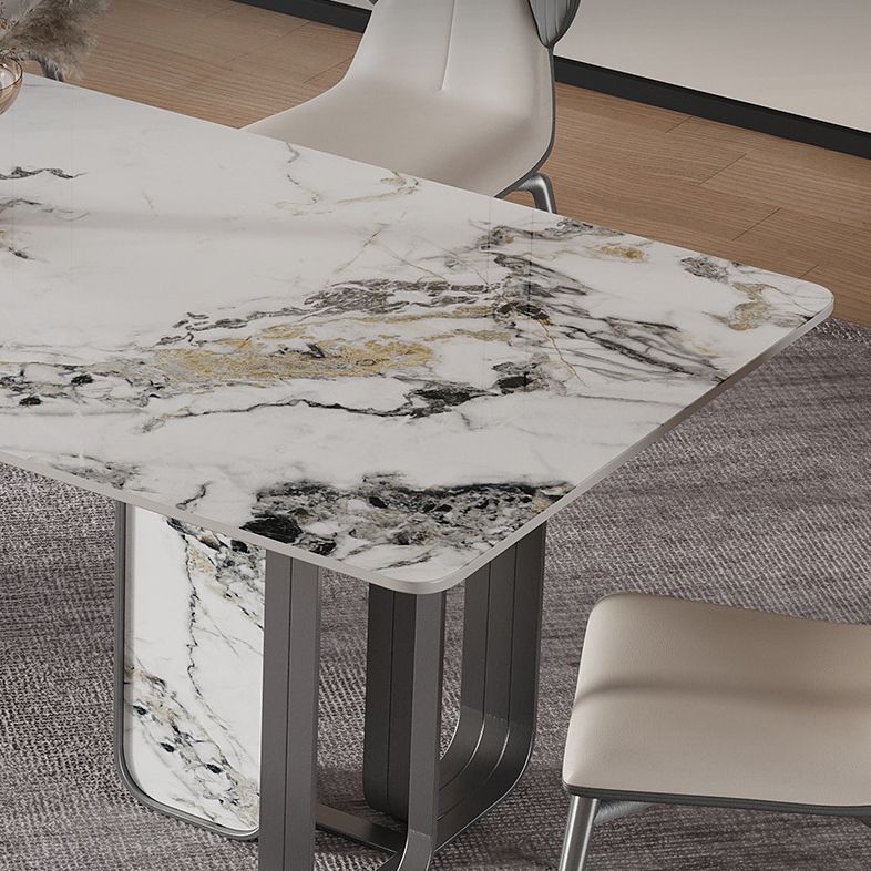 Nordic Sintered Stone Top Dining Set Rectangle 1/2/5/6/7 Pieces Dining Table with Chairs Clearhalo 'Dining Room Sets' 'Dining Tables & Seating' 'dining_room_set' 'furn' 'furn_dining_room_set' 'Furniture' 'furniture_dining_room_set' 'Kitchen & Dining Furniture' 1200x1200_38d1c333-581f-4399-b42b-1e68573d4499