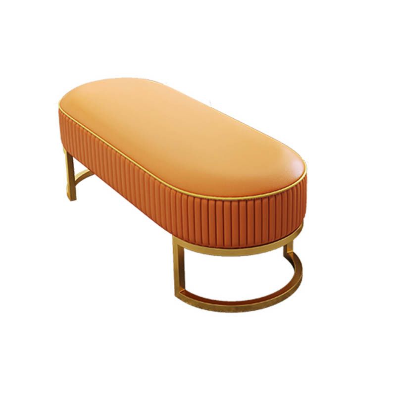 Glam Style Entryway Bench Cushioned Metal Seating Bench , 18" W Clearhalo 'Benches' 'Chairs & Seating' 'furn' 'furn_benches' 'Furniture' 'Living Room Furniture' 1200x1200_38d240b7-d85f-4cb4-a084-cd2a412787ea