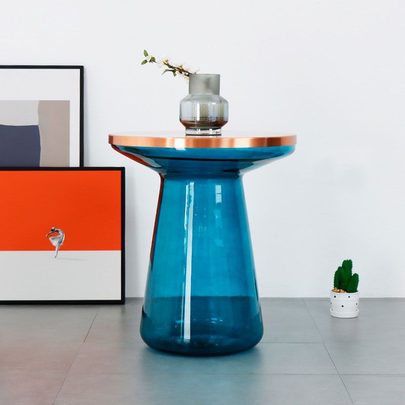 20.47" Tall Mid-century Style Side End Table Glass Pedestal Round Sofa Side Accent Table Clearhalo 'Coffee & Accent Tables' 'End & Side Tables' 'end_side_tables' 'furn' 'furn_end_side_tables' 'Furniture' 'Living Room Furniture' 1200x1200_38d3b8cd-a71f-4236-89d8-096e545a881f