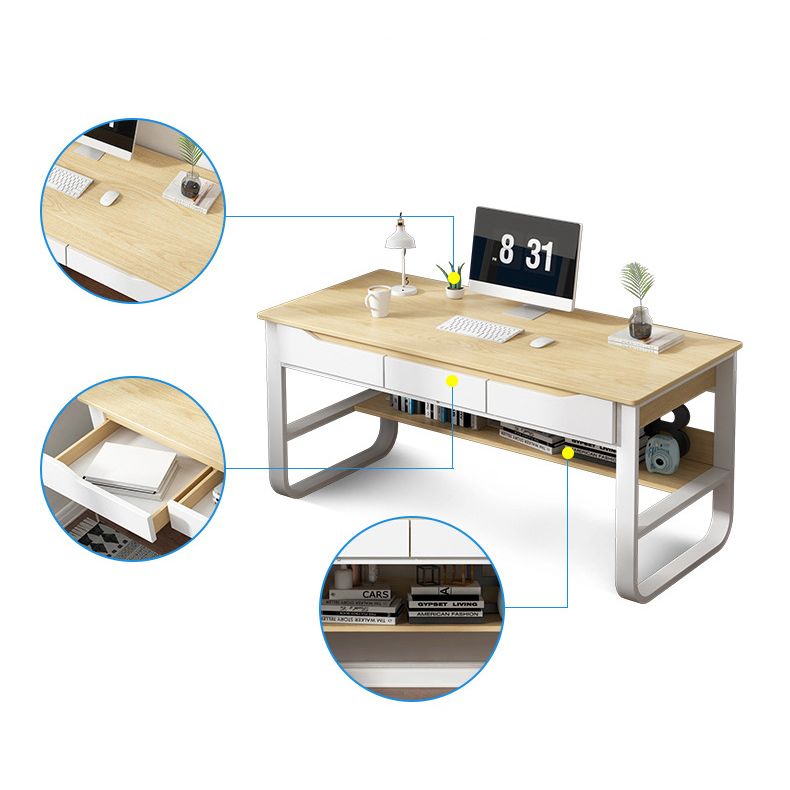23 "W Hedendaags Writing Desk rechthoekige houten computerbureau met laden