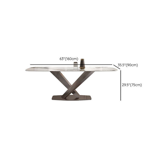 Glam Style Dining Rectangle Table Dining Sintered Stone Table for Home Use