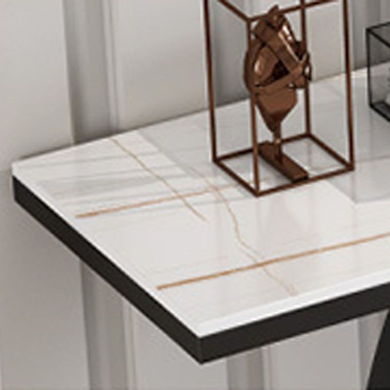 Modern Metal Console Sofa Table Rectangle Stone Console Accent Table for Hall Clearhalo 'Console Tables' 'console_tables' 'Entry & Mudroom Furniture' 'furn' 'furn_console_tables' 'Furniture' 1200x1200_38d48aa3-6afb-4d65-b897-9247e0f9cbd0