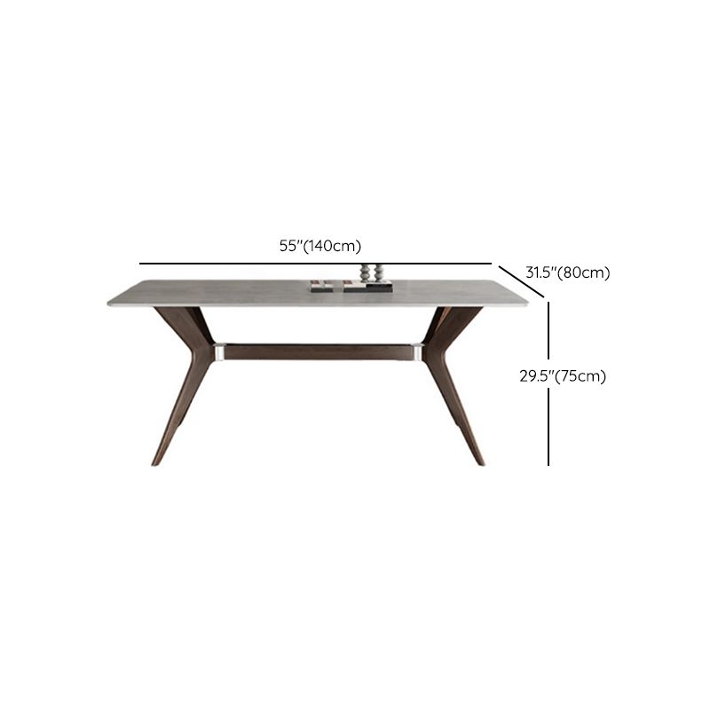 Medieval Modern Stone Dining Table Trestle Base Table for Dining Room Clearhalo 'Dining Tables & Seating' 'Dining Tables' 'dining_table' 'furn' 'furn_dining_table' 'Furniture' 'Kitchen & Dining Furniture' 1200x1200_38d5ebdc-55b0-41d1-b4d3-3b47b2da46e5