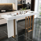 Faux Marble Top Counter Table Modern White Counter Table for Patio Use