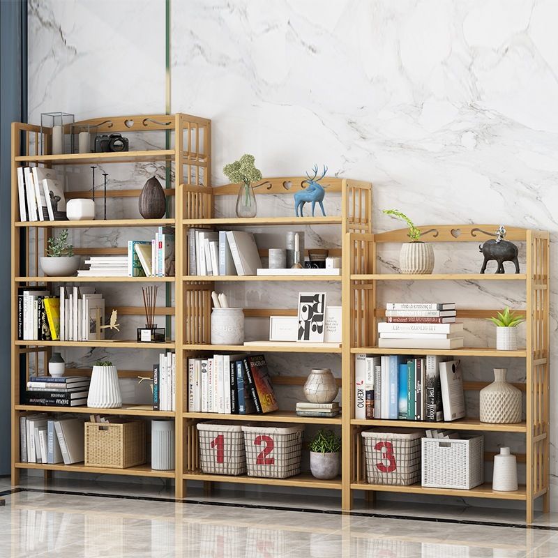Contemporary Brown Bamboo Shelf Bookcase Open Bookcase for Study Room Clearhalo 'Bookcases' 'furn' 'furn_bookcases' 'Furniture' 'Office Furniture' 1200x1200_38d9c8f8-b6ef-4994-9938-edd38d5450da