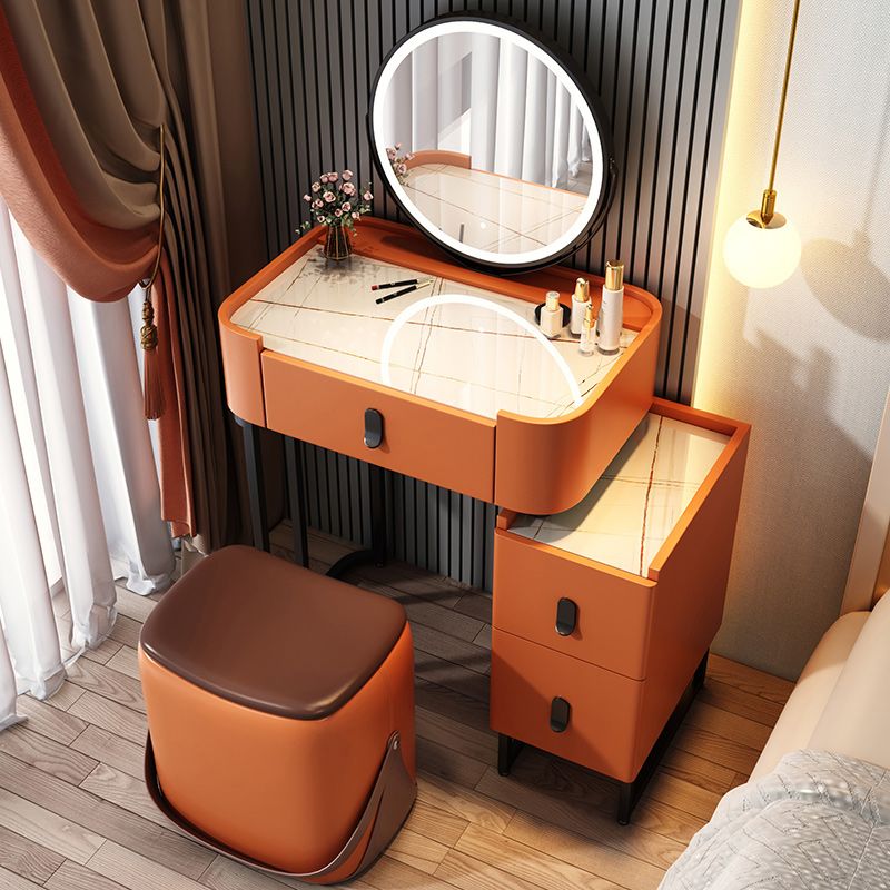 Glam 3 Drawers Make-up Vanity Marble Makeup Vanity Desk Table