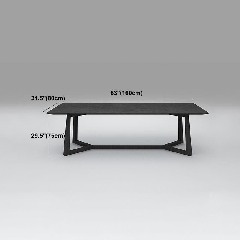 Rectangle Industrial Dining Table Solid Wood Fixed Table with Trestle Base Clearhalo ' dining_table' 'Dining Tables & Seating' 'Dining Tables' 'furn' 'furn_dining_table' 'Furniture' 'furniture_dining_table' 'Kitchen & Dining Furniture' 'kitchen&dining_furn' 'kitchen' 'kitchen_dining_table' 1200x1200_38db3a75-8ff7-4d10-966f-5e0743ca4432