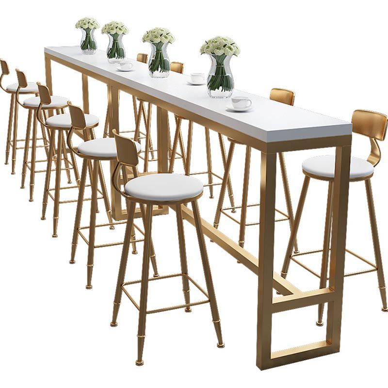 Glam 1/4/6 Pieces Counter Height Set Wood and Metal Rectangle Pub Dining Set Clearhalo 'Bar Furniture' 'furn' 'furn_home_bar_bar_sets' 'Furniture' 'Home Bars & Bar Sets' 'home_bar_bar_sets' 'Kitchen & Dining Furniture' 1200x1200_38db9571-f241-42f7-b743-13fdcc185ef7