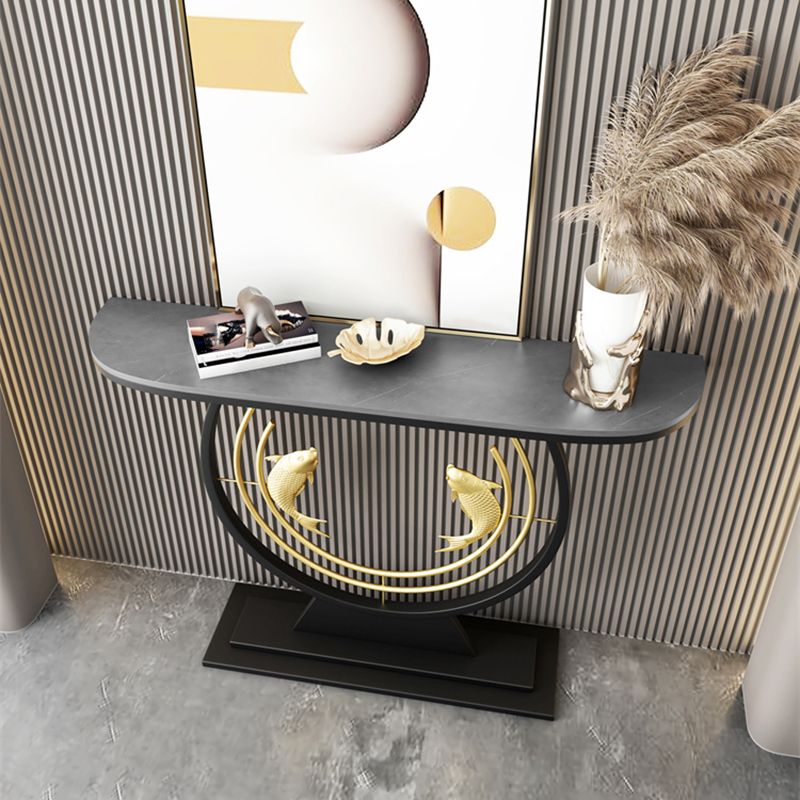 Tavolo console contemporanea a forma di luna tavolo console in pietra per sala