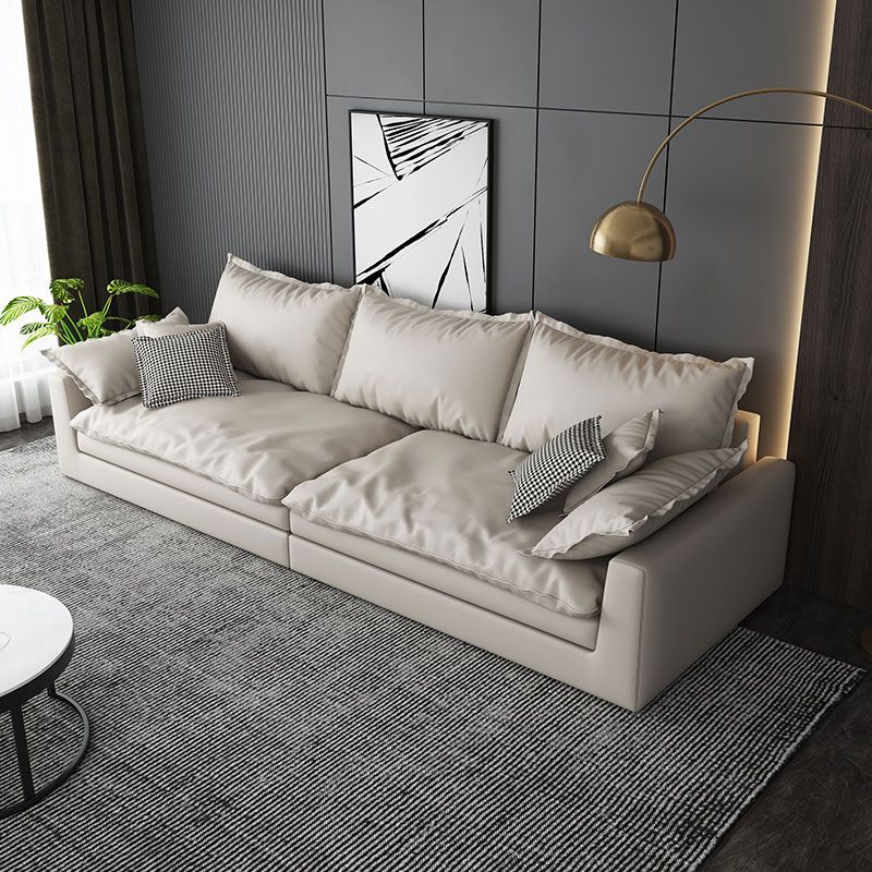 29.53 "H faux lederen vierkante arm moderne bank met kussens voor woonkamer