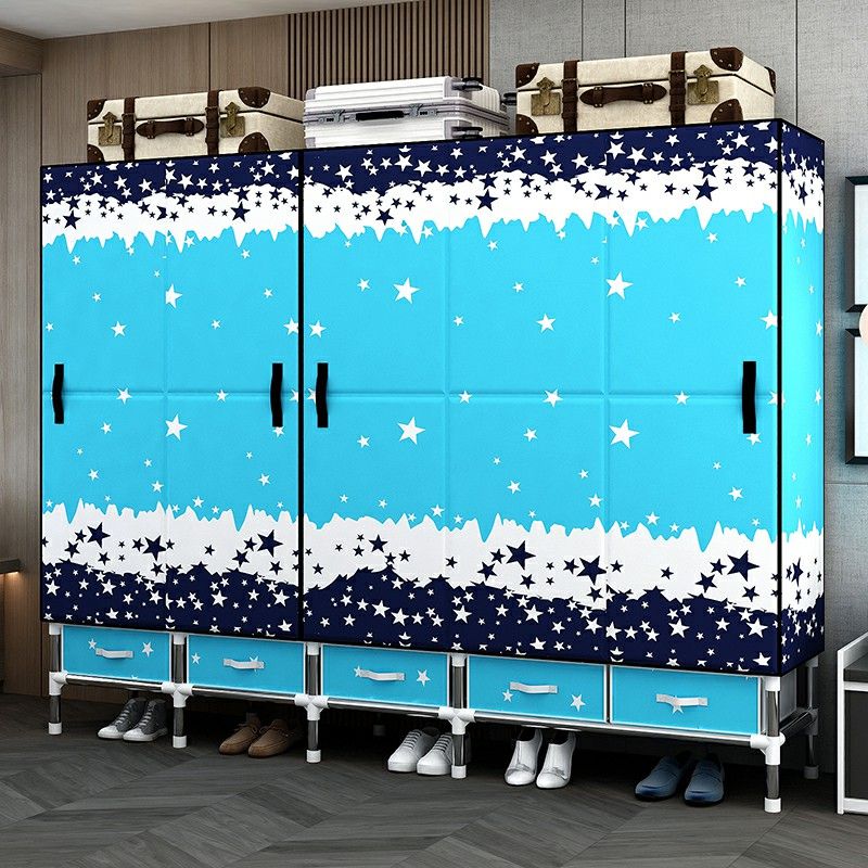 Contemporary Wardrobe Cabinet with Legs Steel Wardrobe Armoire