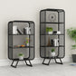 Closed Back Bookshelf Standard Metal Glam Bookcase with Shelves
