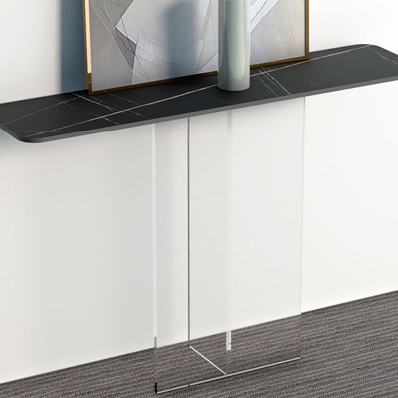 Tavolo della console contemporanea a forma di rettangolo oro/console in pietra nera