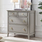32.67" Tall 4 - Drawer Accent Chest Solid Wood Grey/Brown Chest