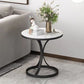 21.6"H Single Leg Metal Base Solid Color Slate Round Coffee Table