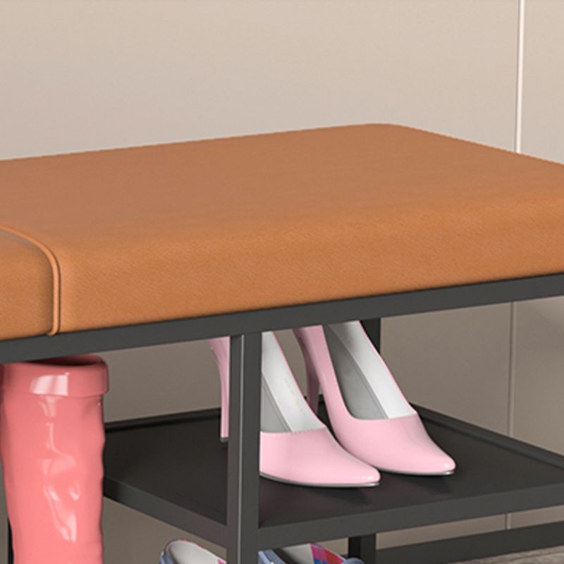 Modern Entryway Bench Cushioned Metal Seating Bench , 12.5 inch Width Clearhalo 'Benches' 'Chairs & Seating' 'furn' 'furn_benches' 'Furniture' 'Living Room Furniture' 1200x1200_38e2c823-5808-4a8a-b998-18e3067cba87