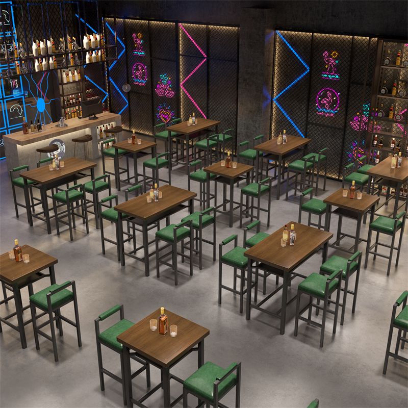 Ensemble de Table de Bar moderne 1/2/5 pièces, Table de comptoir en bois de pin avec tabourets hauts
