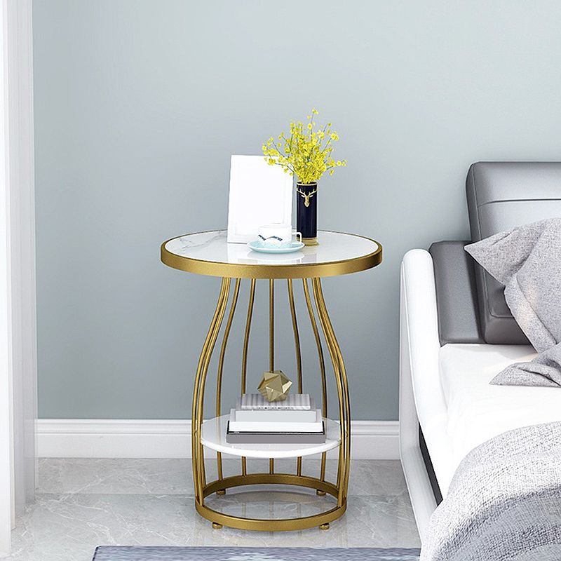Modern Style Black/gold Metal Base Marble & SLATE Top Round Side Table Clearhalo 'Coffee & Accent Tables' 'End & Side Tables' 'end_side_tables' 'furn' 'furn_end_side_tables' 'Furniture' 'Living Room Furniture' 1200x1200_38e3f3a9-a926-49c9-8b81-b1d96cfc9c9f