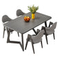 Standard Wood Dining Table with 2 Black Metallic Legs for Dining Furniture Clearhalo 'Dining Room Sets' 'Dining Tables & Seating' 'dining_room_set' 'furn' 'furn_dining_room_set' 'Furniture' 'furniture_dining_room_set' 'Kitchen & Dining Furniture' 'kitchen&dining_furn' 'kitchen' 1200x1200_38e516b2-e56c-4270-824d-7eaa0823fcb6