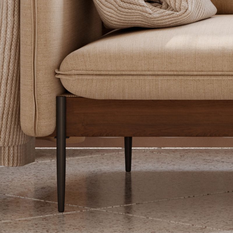 Cushions Square Arm Sofa Scandinavian 31.5" D x 31.5" H Linen Wooden Sofa Clearhalo 'furn' 'furn_sofas' 'Furniture' 'furniture_sofas' 'kitchen' 'kitchen_sofas' 'Living Room Furniture' 'Sofa' 'sofas' 1200x1200_38e574bc-f1ef-48dc-b1a8-f7f3a66d6620