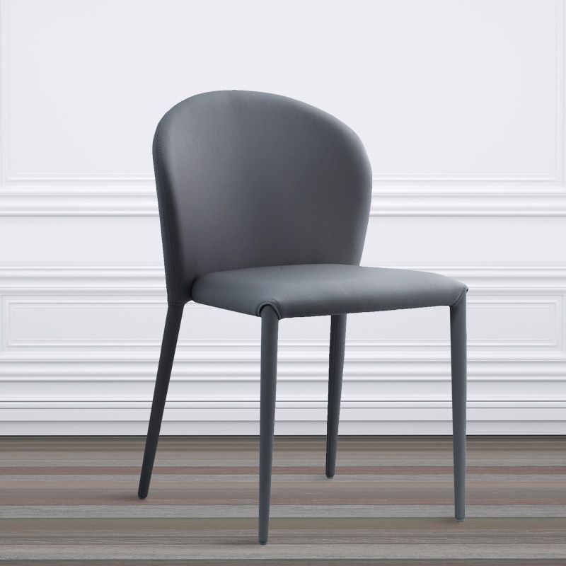 Minimalist Style Armless Solid Back Side Chairs Leather Dining Chairs for Home Clearhalo ' kitchen&dining_furn' 'Dining Chairs' 'Dining Tables & Seating' 'dining_chair' 'furn' 'furn_dining_chair' 'Furniture' 'furniture_dining_chair' 'Kitchen & Dining Furniture' 'kitchen' 1200x1200_38e6dd87-f79f-420c-badb-ec49c3ab5c45