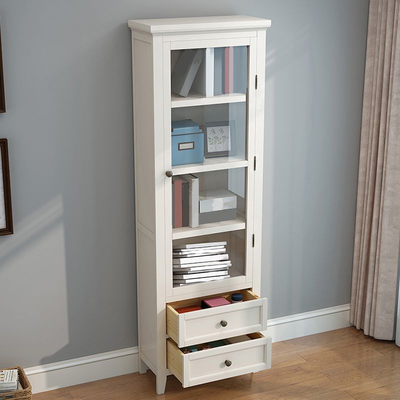 Support d'affichage de peuplier scandinave 14 "W armoire d'affichage standard avec porte