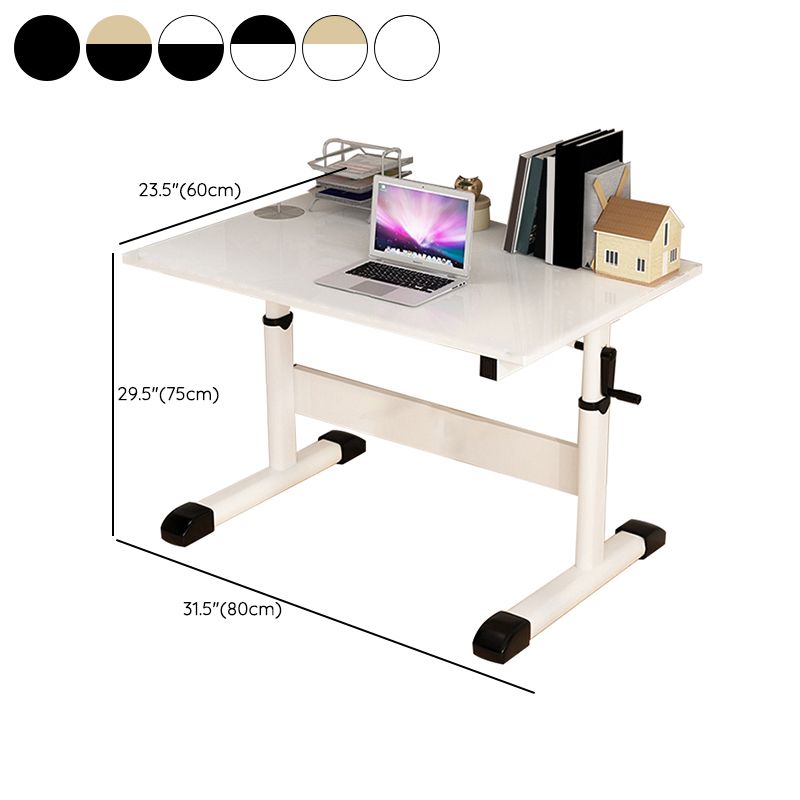 Modern Wood Office Desk Rectangle Task Desk with T-Shape Base for Home