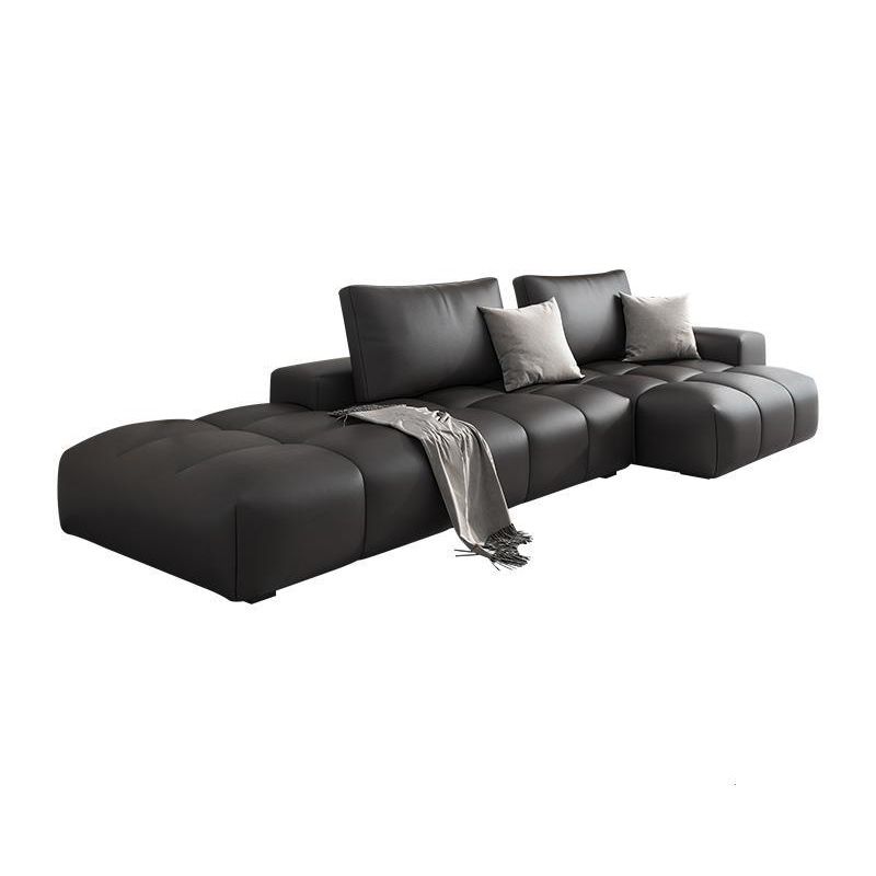 Pain en cuir en faux cuir sectionnelle en section marron / noir 106,29 "Section de largeur