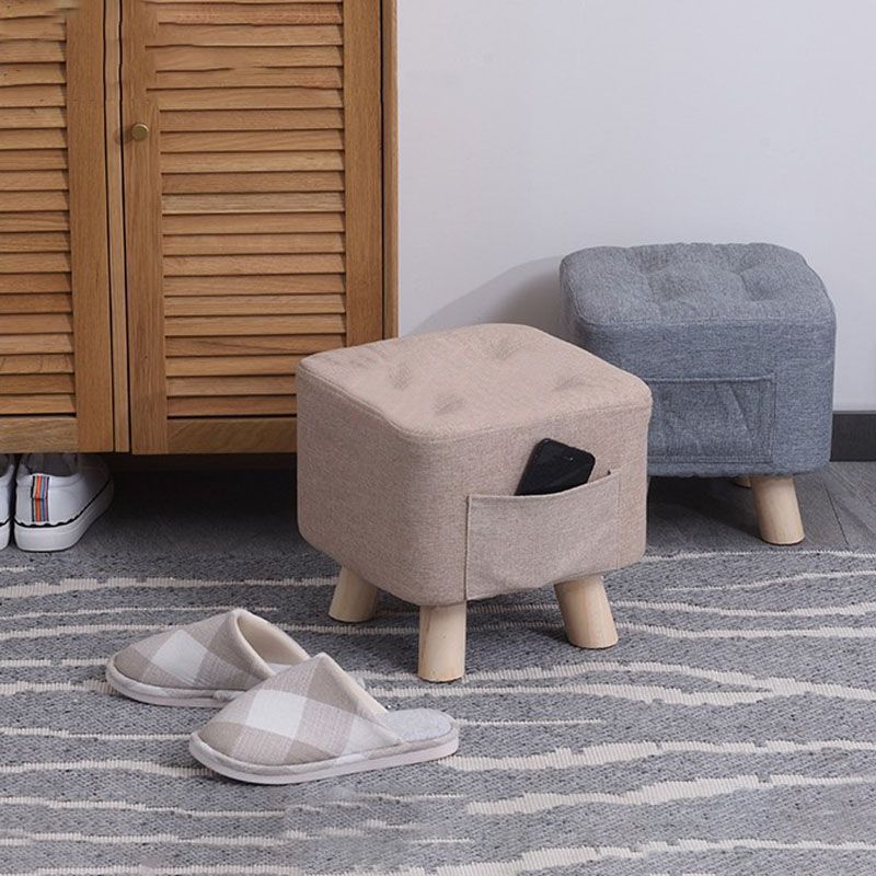 Modern Ottoman Fabric Upholstered Tufted Solid Color Pocket Square Ottoman with Chair Legs Clearhalo 'furn' 'furn_ottomans_poufs' 'Furniture' 'Living Room Furniture' 'Ottomans & Poufs' 'ottomans_poufs' 1200x1200_38e97e96-fbbc-4440-8569-997a4053c1d4