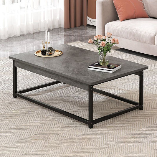 16.54" Tall Contemporary Style Coffee Cocktail Table Metal Frame Coffee Table