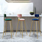 Glam Armless Backrest Counter Stool Steel Cashier Bar Stool with Flannel Cushion and Pedal Clearhalo 'Bar Furniture' 'Bar Stools' 'bar_stools' 'furn' 'furn_bar_stools' 'Furniture' 'furniture_bar_stools' 'Kitchen & Dining Furniture' 1200x1200_38eba43b-2fa8-4d38-b64f-73d9c7c91c65