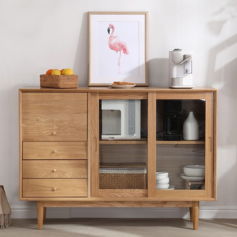 Tabella a buffet in legno massiccio Sideboard moderna con armadi e cassetti
