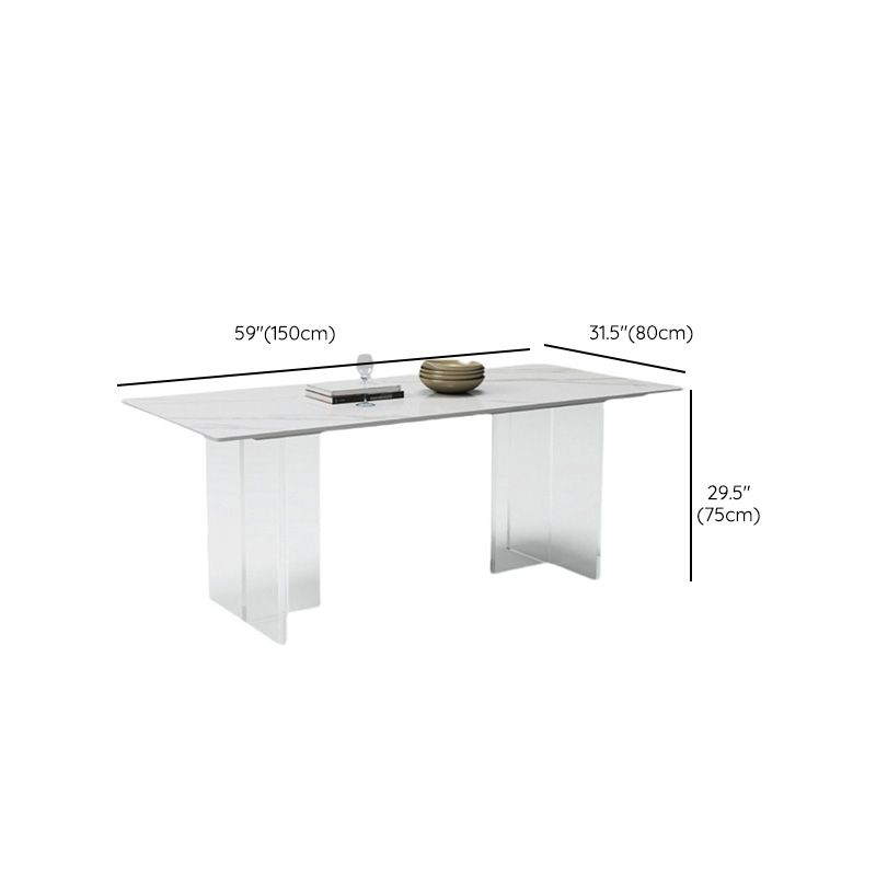 Medieval Modern Stone Dining Table Double Pedestal Rectangle Table for Dining Room Clearhalo 'Dining Tables & Seating' 'Dining Tables' 'dining_table' 'furn' 'furn_dining_table' 'Furniture' 'Kitchen & Dining Furniture' 1200x1200_38ed2cc2-b3f5-449e-8e85-e42782e3e92a