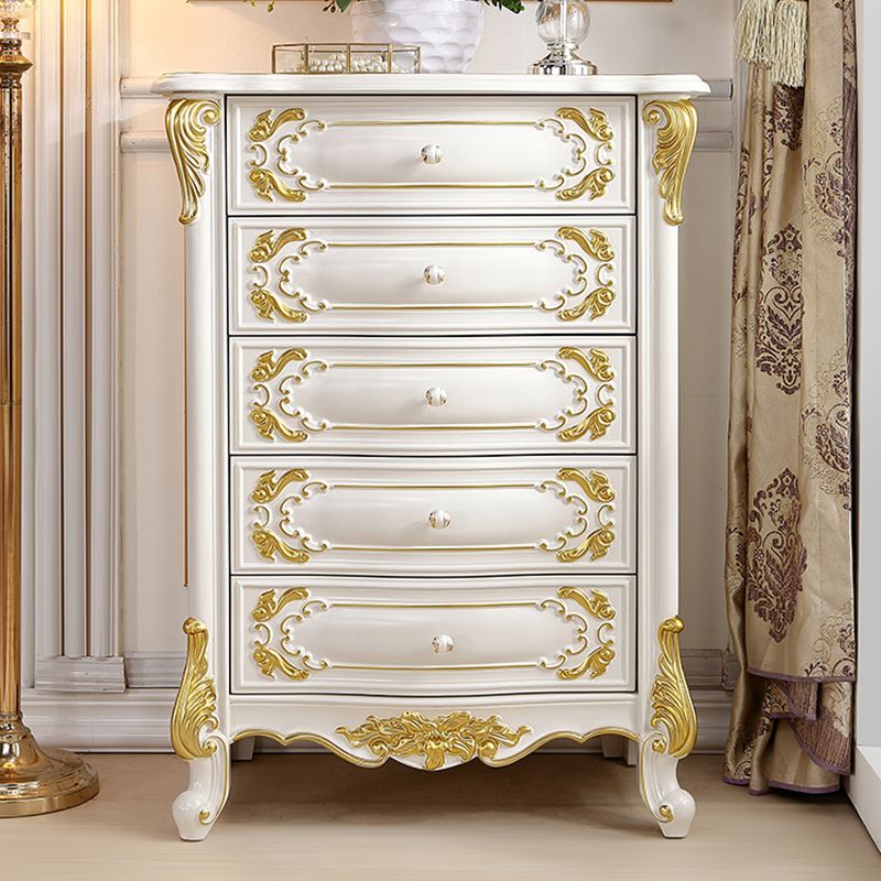 Glam Vertical Lingerie Chest Rubber Wood Storage Dresser for Home