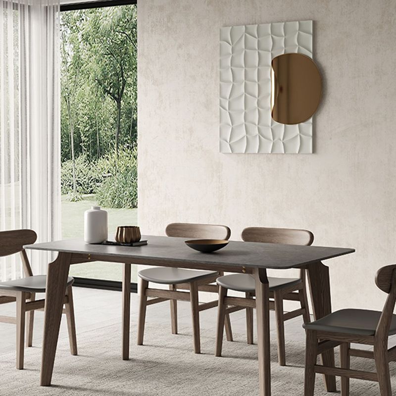 Modern Rectangle Counter Dining Table Brown Wood Finish Legs Dining Table Clearhalo 'Dining Tables & Seating' 'Dining Tables' 'dining_table' 'furn' 'furn_dining_table' 'Furniture' 'furniture_dining_table' 'Kitchen & Dining Furniture' 1200x1200_38ed3c49-fa4b-4379-8dd8-f0aef2cf4b4a