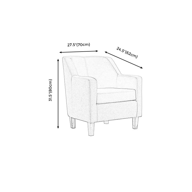 Chaise de bras synthétique 27,55 "L x 24,40" W x 31,49 "H fauteuil accent pour le salon
