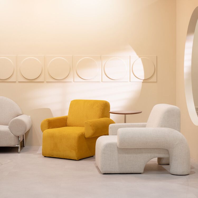 Mid-Century Modern Sled Accent Armchair Fixed Back Arm Chair for Living Room and Bedroom